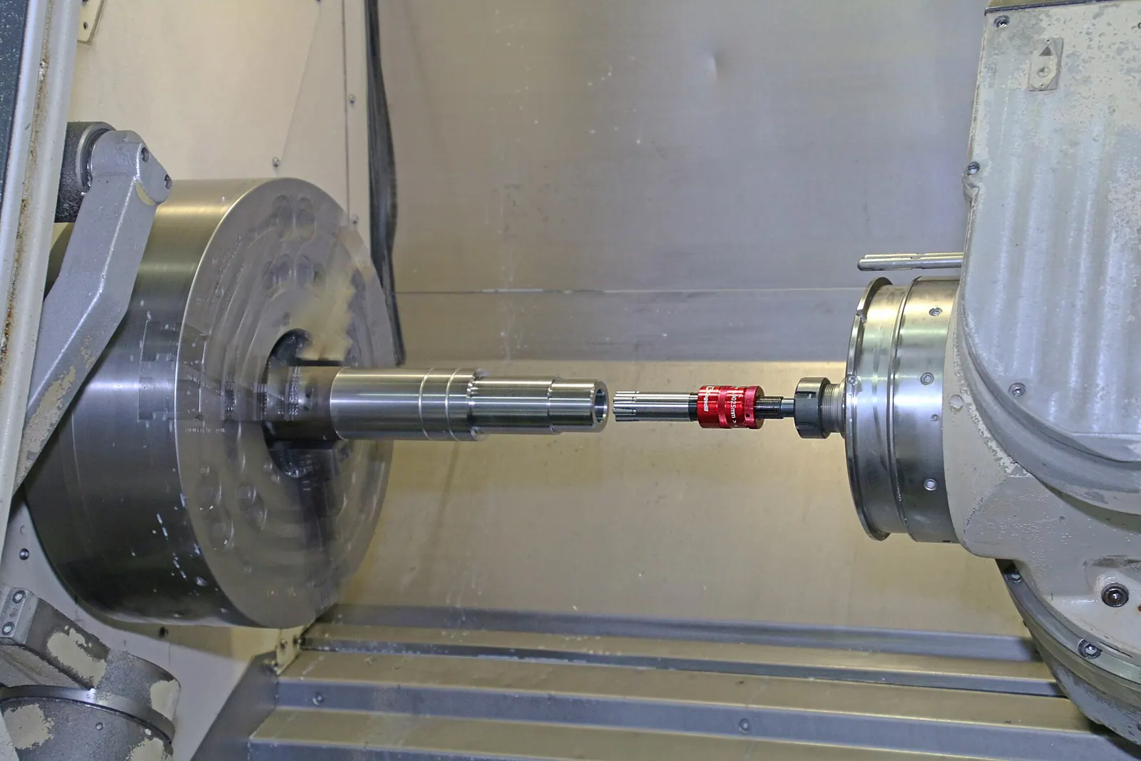 Machining operation on a CNC lathe